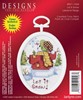 Picture of Janlynn Mini Counted Cross Stitch Kit 2.75" Oval-Let It Snow (18 Count)