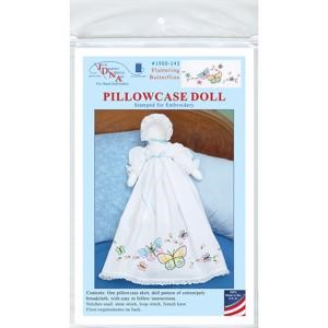 Picture of Jack Dempsey Stamped White Pillowcase Doll Kit-Fluttering Butterflies