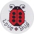 Picture of Janlynn Mini Counted Cross Stitch Kit 2.5" Round-Love Bug (18 Count)