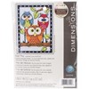 Picture of Dimensions Mini Counted Cross Stitch Kit 5"X7"-Owl Trio (14 Count)