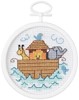 Picture of Janlynn Mini Counted Cross Stitch Kit 2.5" Round-Noah's Ark (18 Count)