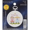 Picture of Janlynn Mini Counted Cross Stitch Kit 2.5" Round-Friends (18 Count)
