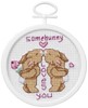 Picture of Janlynn Mini Counted Cross Stitch Kit 2.5" Round-Some Bunny Loves You (18 Count)