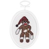 Picture of Janlynn Mini Counted Cross Stitch Kit 2.75" Oval-Peejay Sock Monkey (18 Count)