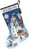 Picture of Dimensions Gold Collection Counted Cross Stitch Kit 16" Long-Snowman & Friends Stocking (18 Count)