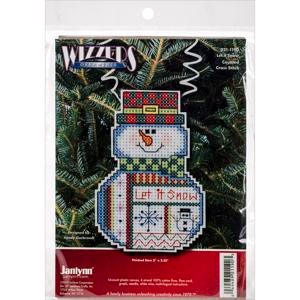 Picture of Janlynn/Holiday Wizzers Counted Cross Stitch Kit 3"X2.25"-Snowman Let It Snow (14 Count)