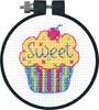 Picture of Dimensions/Learn-A-Craft Counted Cross Stitch Kit 3" Round-Cupcake (11 Count)