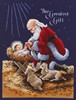 Picture of Janlynn Counted Cross Stitch Kit 11"X14.5"-Kneeling Santa (14 Count)