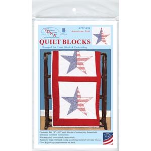 Picture of Jack Dempsey Stamped White Quilt Blocks 18"X18" 6/Pkg-American Star