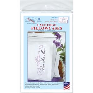 Picture of Jack Dempsey Stamped Pillowcases W/White Lace Edge 2/Pkg-Love You Love You More
