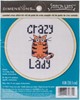 Picture of Dimensions/Stitch Wits Counted Cross Stitch Kit 4"-Crazy Cat Lady (14 Count)
