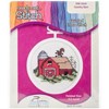 Picture of Janlynn Mini Counted Cross Stitch Kit 2.5" Round-Barn (18 Count)