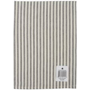 Picture of Dunroven House Cream Ticking Stripe Tea Towel 20"X28"-Black Stripe
