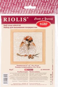 Picture of RIOLIS Counted Cross Stitch Kit 4"X4"-Sparrow (14 Count)