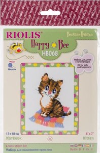 Picture of RIOLIS Counted Cross Stitch Kit 6"X7"-Kitten (10 Count)
