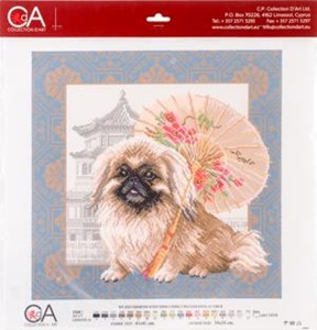 Picture of Collection D'Art Stamped Cross Stitch Kit 41X41cm-Pekingese In Beijing