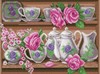 Picture of Collection D'Art Stamped Cross Stitch Kit 30x40cm-Rose Dinnerwear Set