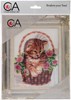 Picture of Collection D'Art Stamped Needlepoint Kit 20X25cm-Kitten In Rose Basket