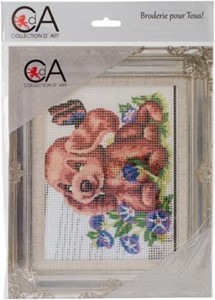 Picture of Collection D'Art Stamped Needlepoint Kit 20X25cm-Puppy And Butterfly