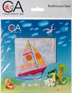 Picture of Collection D'Art Stamped Needlepoint Kit 15X15cm-Sailing Boat