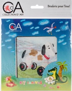 Picture of Collection D'Art Stamped Needlepoint Kit 15X15cm-Wooden Dog