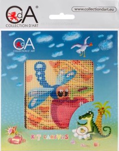 Picture of Collection D'Art Stamped Needlepoint Kit 15X15cm-Dragonfly With Apple