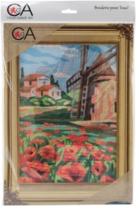 Picture of Collection D'Art Stamped Needlepoint Kit 38X24cm-Windmill And Poppies