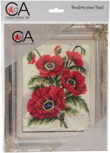 Picture of Collection D'Art Stamped Needlepoint Kit 20X25cm-Poppies