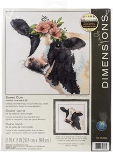 Picture of Dimensions Counted Cross Stitch Kit 12"X12"-Sweet Cow (14 Count)