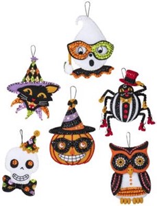 Picture of Bucilla Felt Ornaments Applique Kit Set Of 6-Vintage Halloween