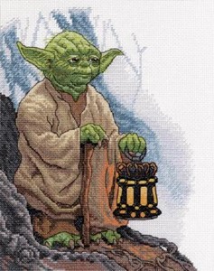 Picture of Dimensions Star Wars Counted Cross Stitch Kit 8"X10"-Yoda (14 Count)