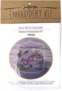 Picture of Jennifer Jangles Four Stitch Sampler Embroidery Kit-Terrarium