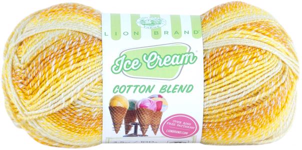 Lion Brand Ice Cream Cotton Blend Yarn-Lemon