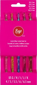Picture of Boye Glitter Crochet Hook Set-Sizes G To K