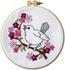 Picture of Bucilla Stamped Embroidery Kit 6" Round-Cherry Blossom Birdie