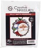 Picture of Colonial Needle Counted Cross Stitch Kit 2.25"X2.25"-Jolly Santa Tart Tin (18 Count)