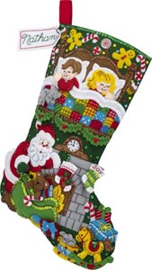 Picture of Bucilla Felt Stocking Applique Kit 18" Long-Night Before Christmas