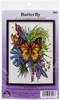 Picture of Design Works Counted Cross Stitch Kit 5"X7"-Butterfly (14 Count)