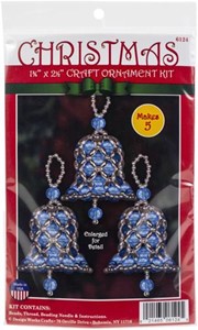 Picture of Design Works Beaded Ornament Kit 1.75"x2.5" Set of 5-Blue Bells