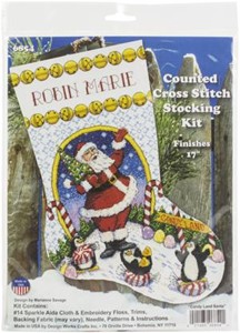 Picture of Design Works Counted Cross Stitch Stocking Kit 17" Long-Candy Land Santa (14 Count)