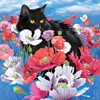 Picture of Collection D'Art Diamond Embroidery Gem Kit 15"X15"-Cat Among Poppies