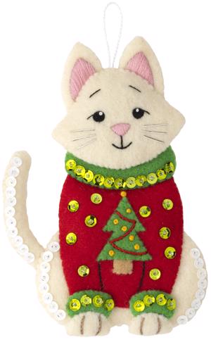 Bucilla Felt Ornaments Applique Kit Set of 6 - Holiday Greetings