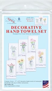 Picture of Jack Dempsey Stamped Decorative Hand Towels 17"x28" 7/Pkg-Mason Jar Bouquets