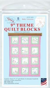 Picture of Jack Dempsey Themed Stamped White Quilt Blocks 9"X9" 12/Pkg-Baby Unicorn