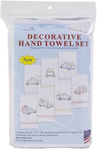 Picture of Jack Dempsey Stamped Decorative Hand Towels 17"x28" 7/Pkg-Holiday Trucks