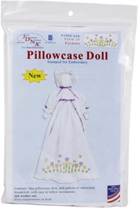 Picture of Jack Dempsey Stamped White Pillowcase Doll Kit-Field of Flowers
