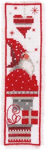 Picture of Vervaco Bookmark Counted Cross Stitch Kit 2.5"X8" 2/Pkg-Christmas Gnomes (14 Count)
