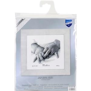 Picture of Vervaco Counted Cross Stitch Kit 8"X7"-Baby Hands Record On Aida (18 Count)