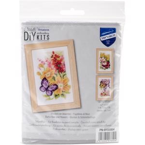 Picture of Vervaco Counted Cross Stitch Kit 2.5"X4"-Butterflies & Flowers Mini (18 Count)