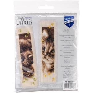 Picture of Vervaco Counted Cross Stitch Kit 3"X6"-Cat & Dog Bookmarks On Aida (14 Count)